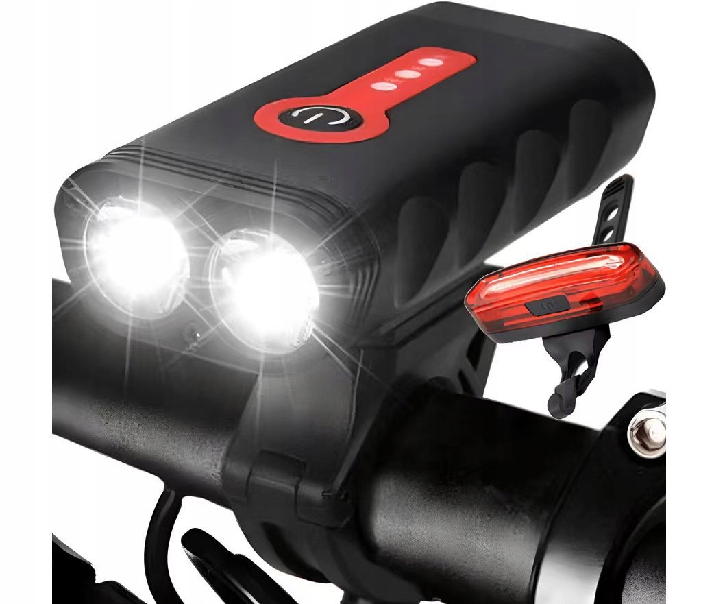 Lampa Rowerowa Led Przednia 1800LM Tylna – Zestaw Mocnych Lampek