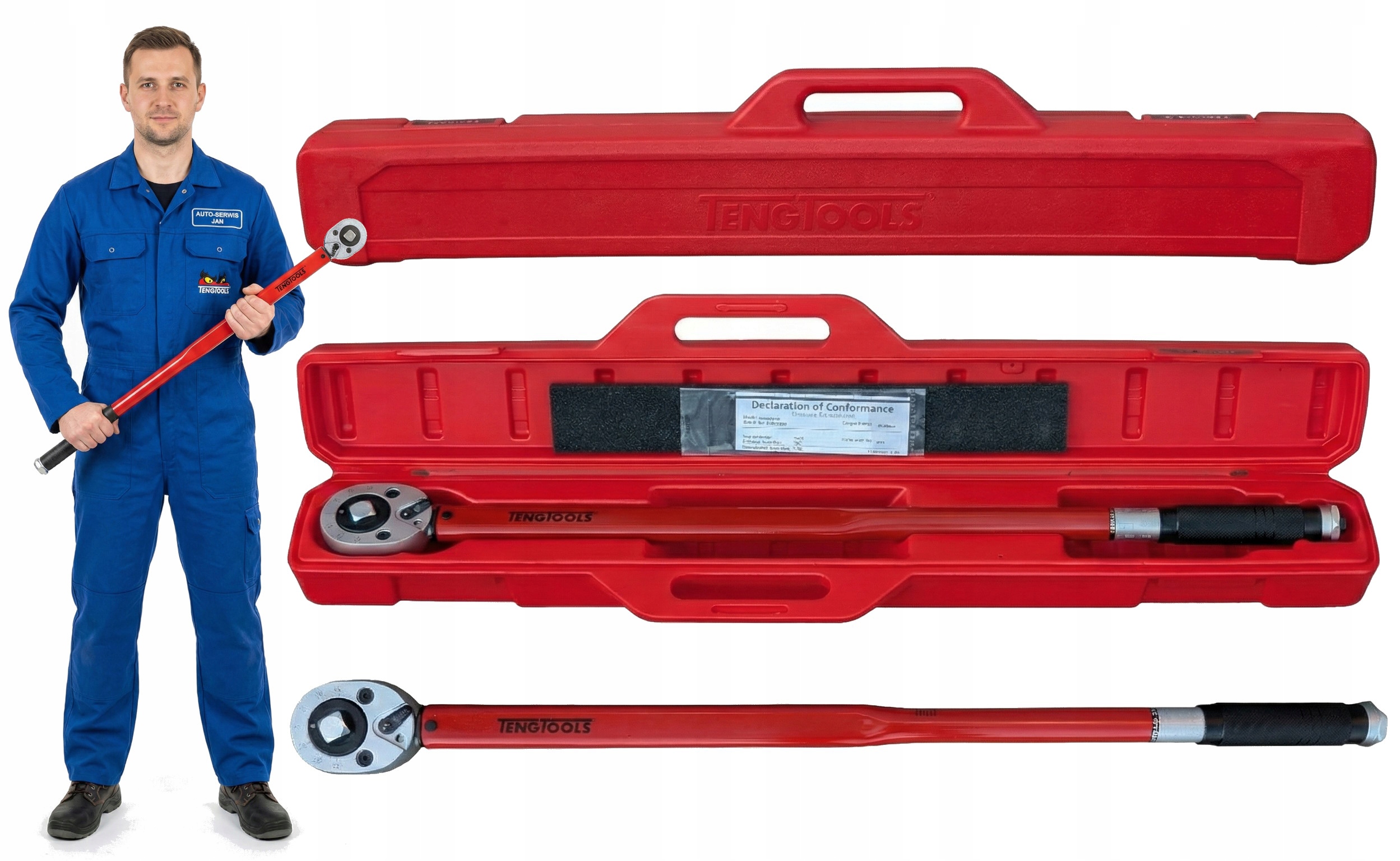 Momentový kľúč 3/4 65-450 Nm v kufríku, meranie vpravo a vľavo Tengtools