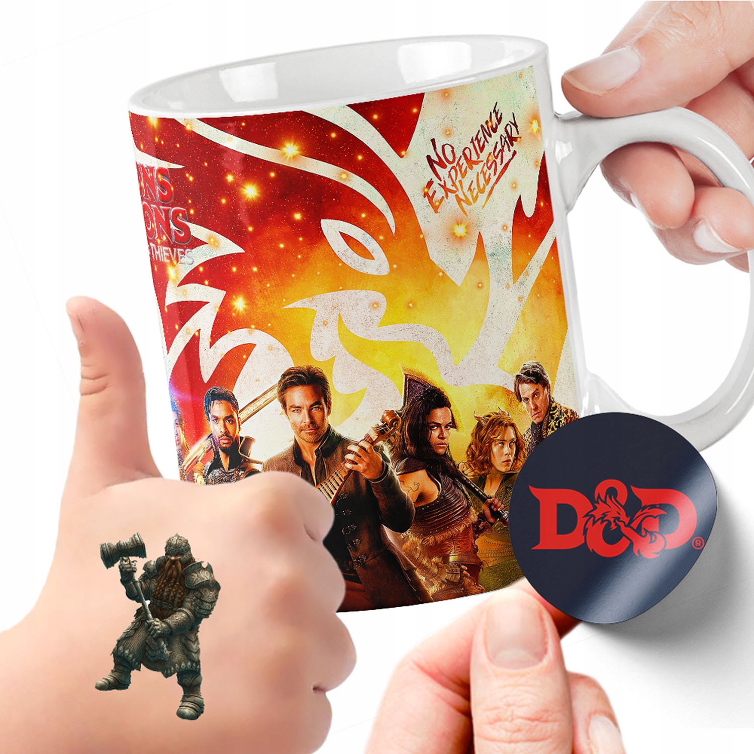 ZESTAW NA PREZENT KUBEK DLA DZIECI TATUAŻE NAKLEJKI DUNGEONS AND DRAGONS