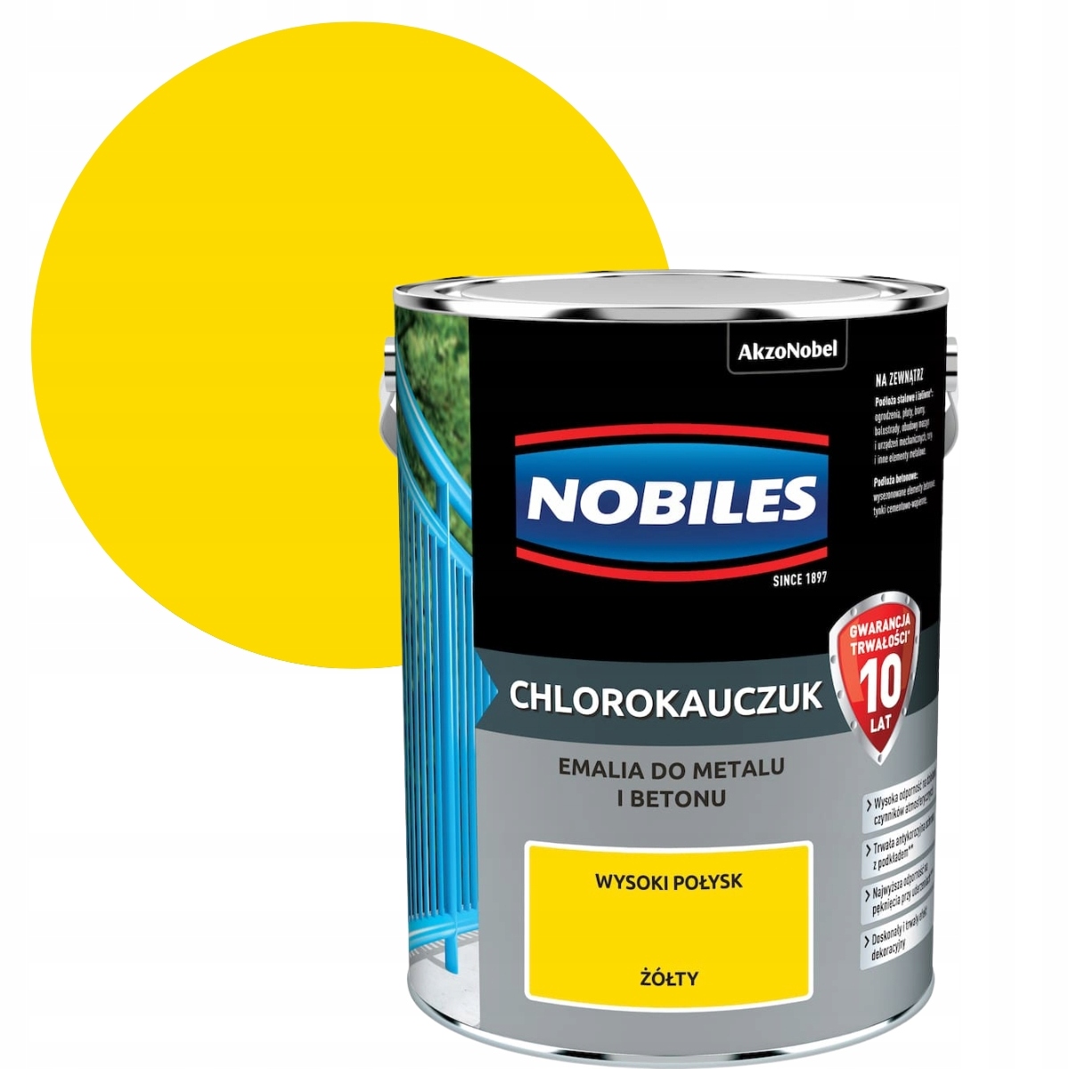 Nobiles Chlorokauczuk Žlutý 5L Smalt Na Betonu A Kov