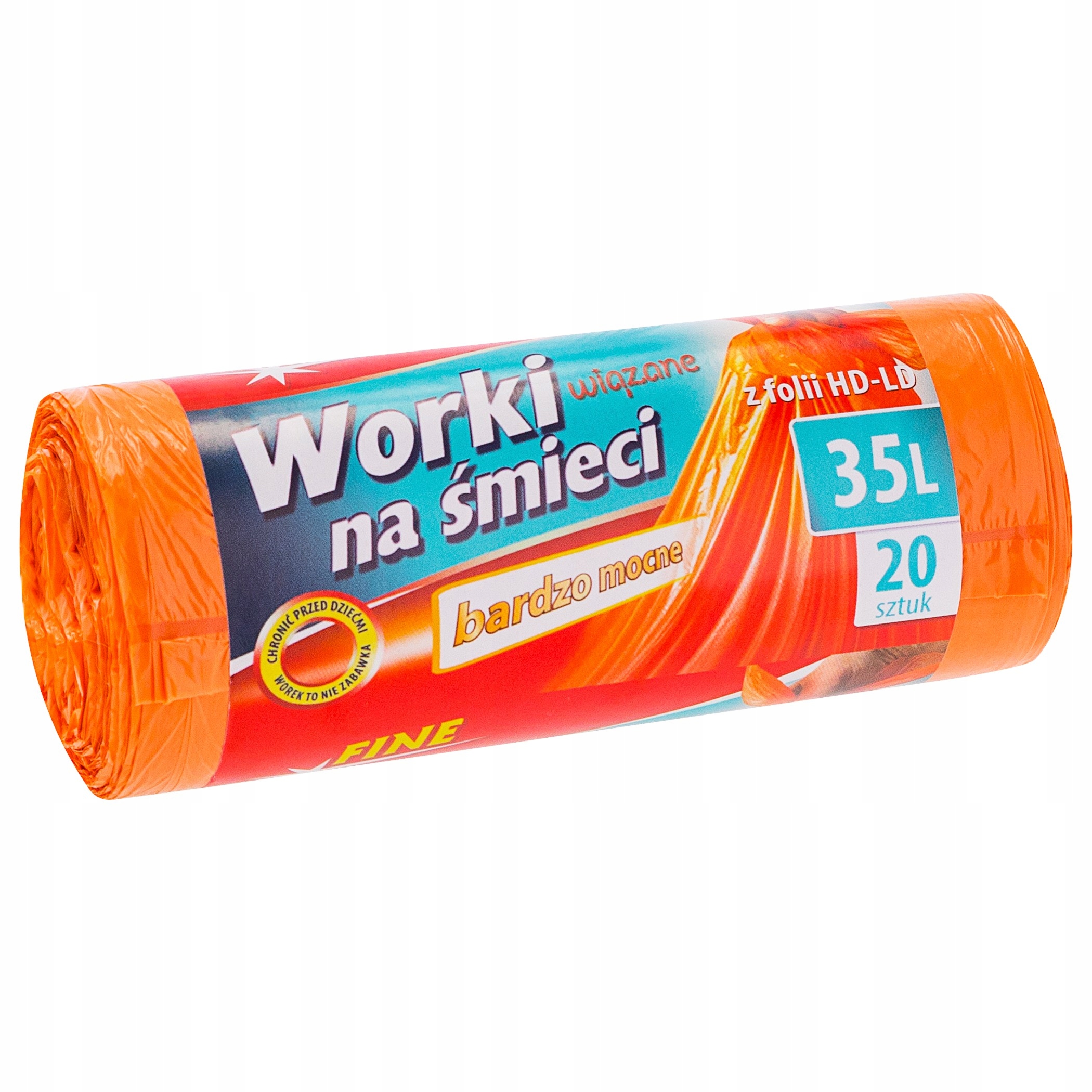 

Worki na Śmieci 35L Mocne Pomarańczowe 20 Szt Fine