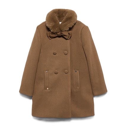 Płaszcz Abel&Lula 5888.29 flauszowy z kołnierzykiem camel r. 104