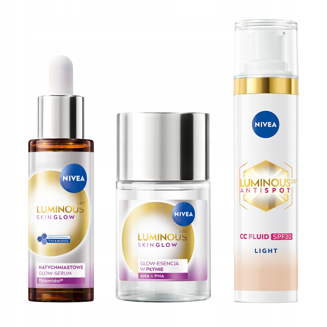 Nivea Luminous sérum na pigmentové skvrny esence CC Light krém SPF30
