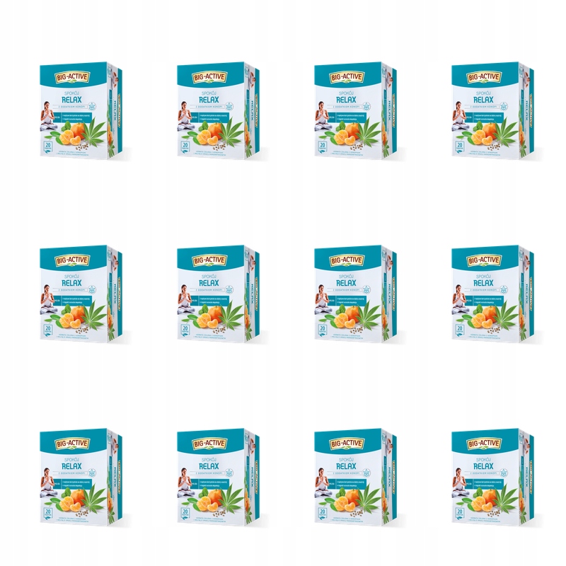 Big Active Čaj Zelený Relax s konopím 20x1,5 g 30 g X12