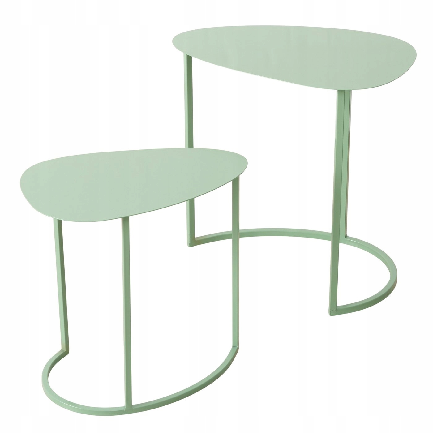 Sada Dvoch Kovových Konferenčných Stolíkov Slzička 45 X 30 CM Zelená