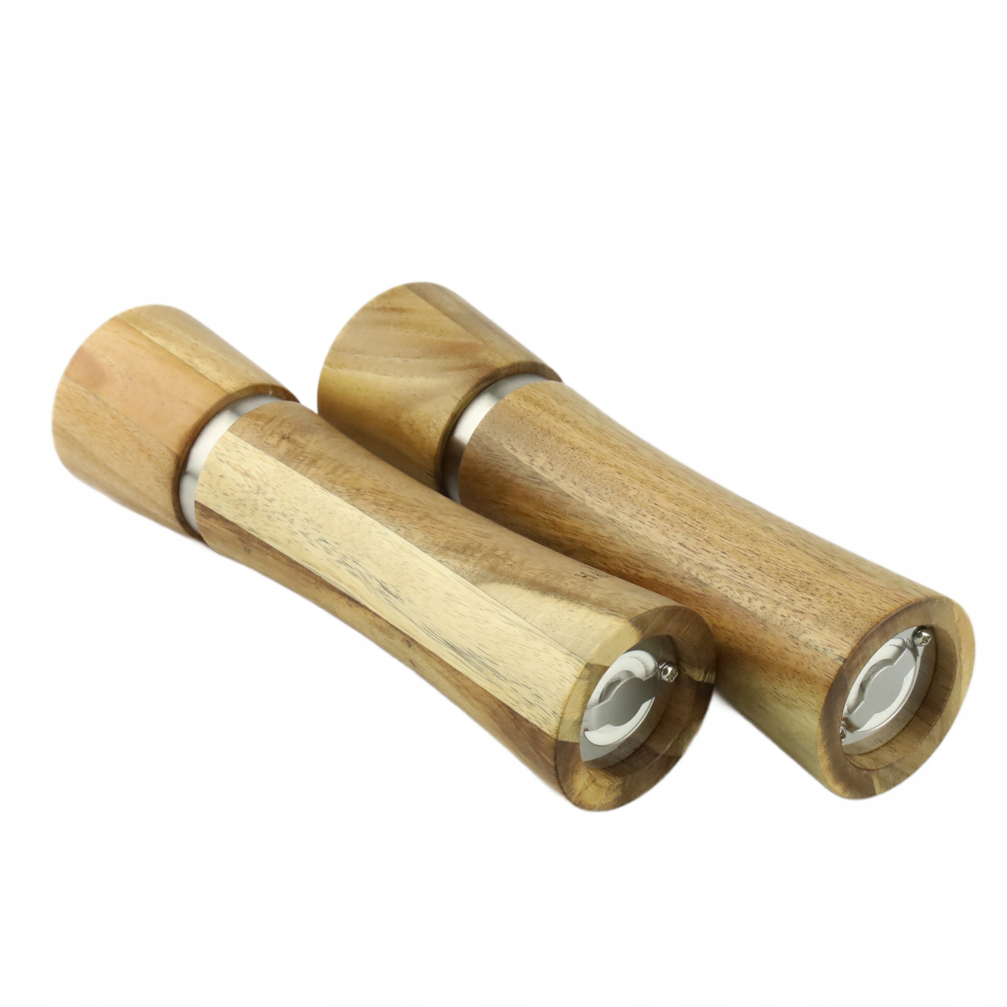 ZESTAW RĘCZNYCH MŁYNKÓW DO MIELENIA SOLI PIEPRZU PRZYPRAW DREWNIANE