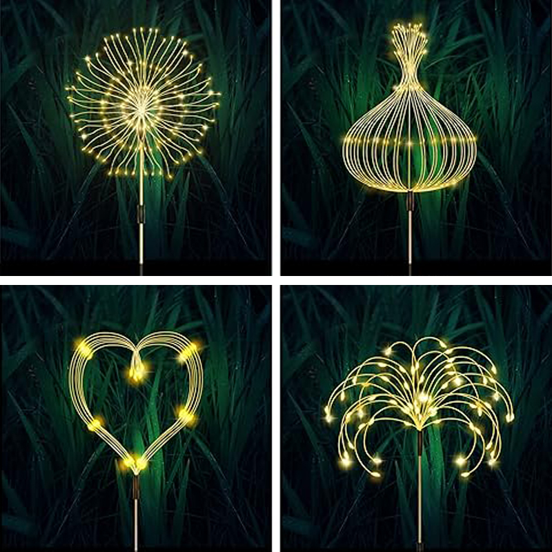4x LAMPA SOLARNA OGRODOWA LED drzewko dmuchawiec fajerwerki 480LED z pilot Kolekcja 4x-B