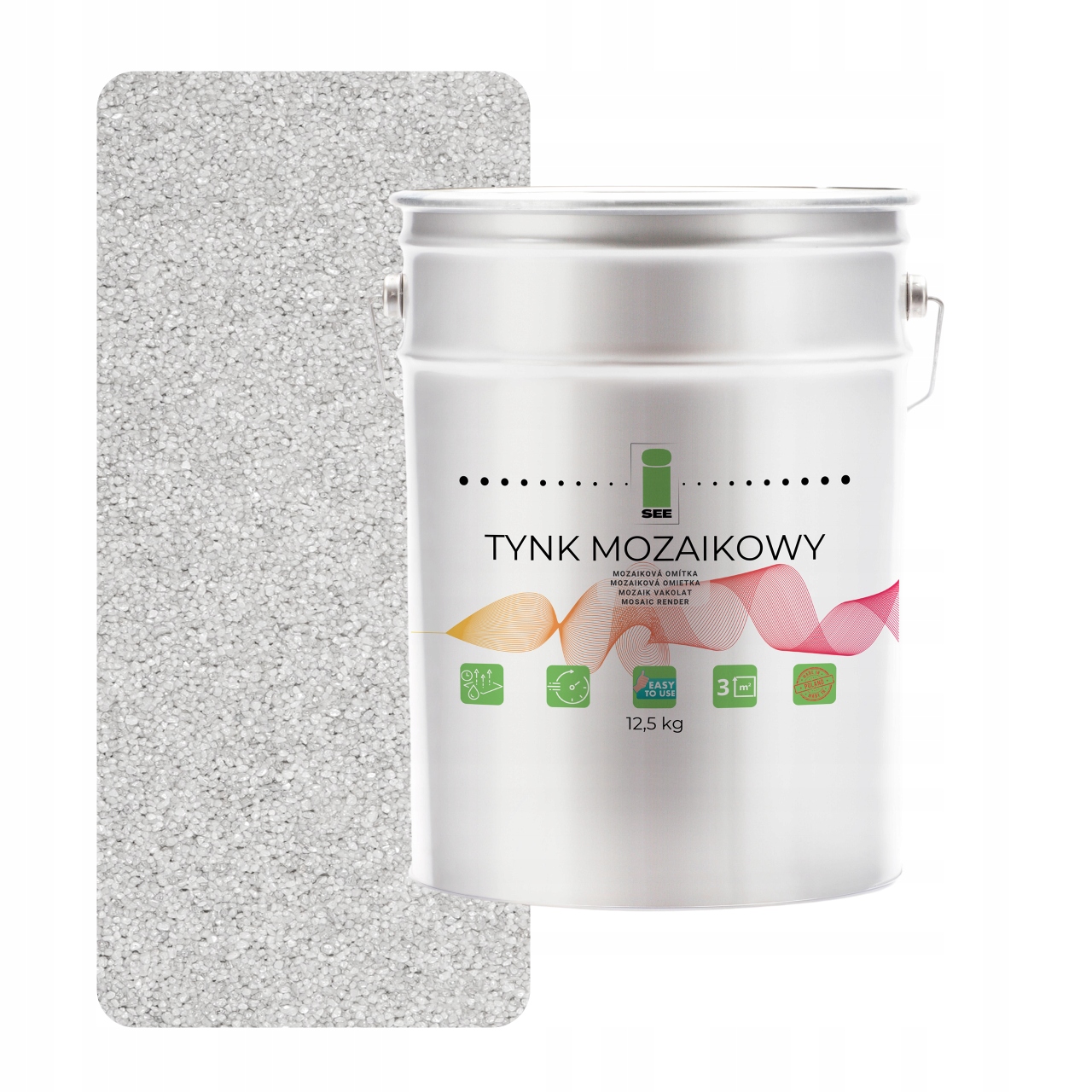 Mozaiková Omítka Bílá Dekorativní Pryskyřičná Premium 12,5 Kg Polský Výrobek