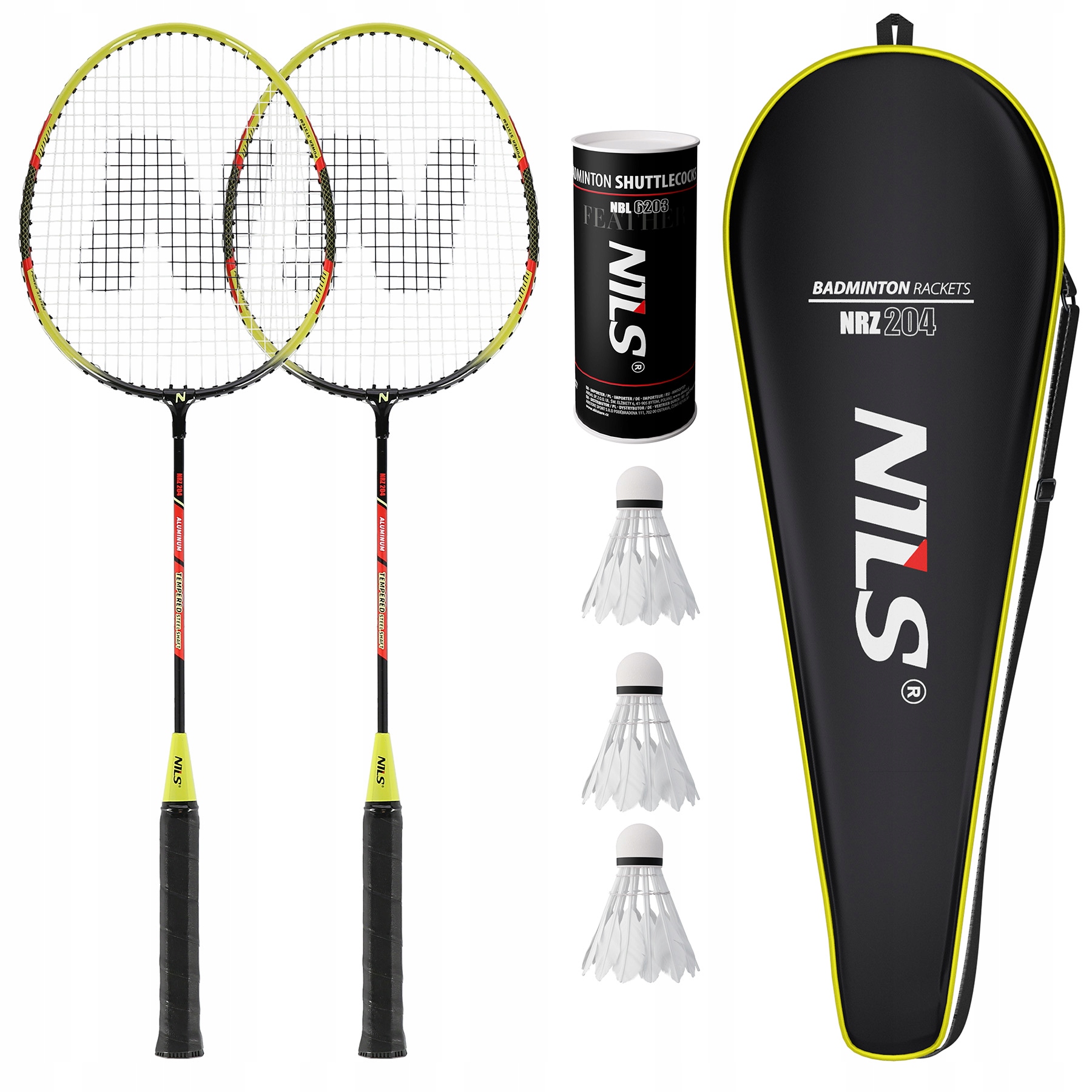 Paletki rakietki Badminton 3 lotki piórowe Zestaw do badmintona Pokrowiec