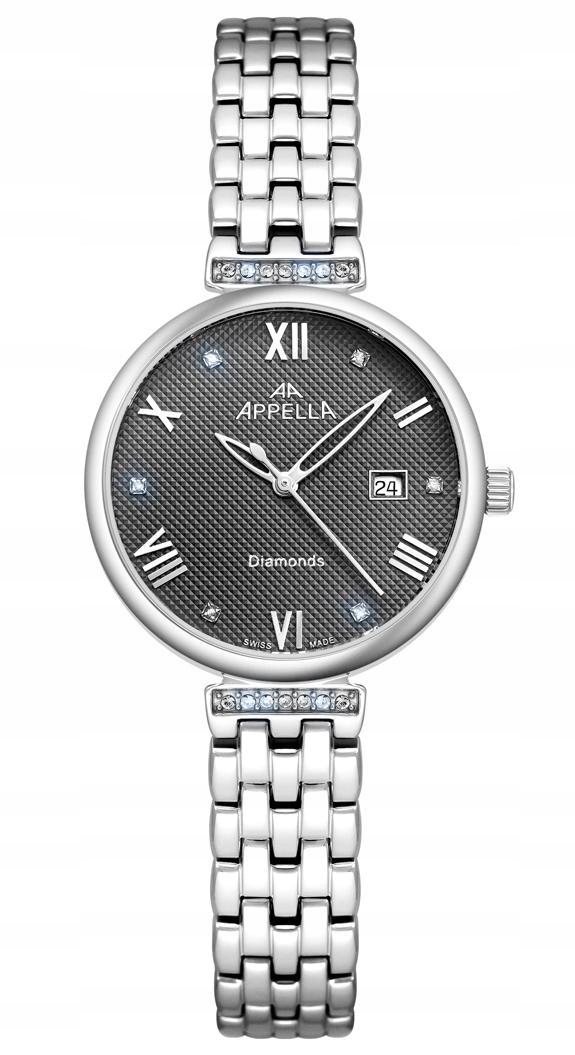 Nové Originální dámské hodinky Appella L50006.5187DQ Diamonds stříbrné