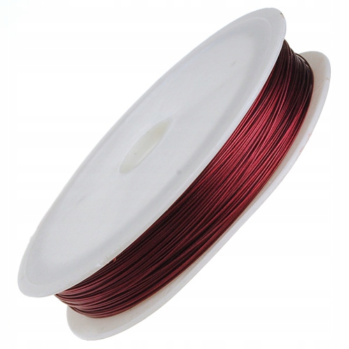 Linka Jubilerska Stalowa Czerwona 0,38MM Szpula