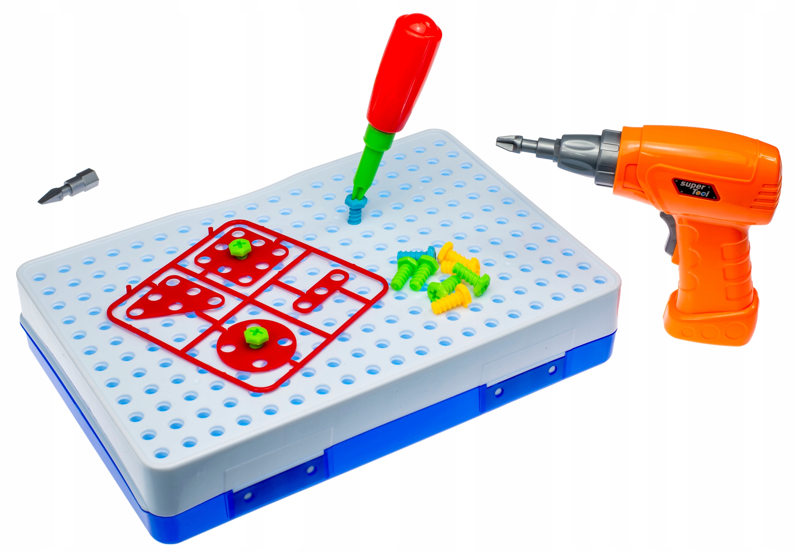 Wkrętarka wiertarka śrubki klocki konstrukcyjne 151 elementów Głębokość produktu 6 cm