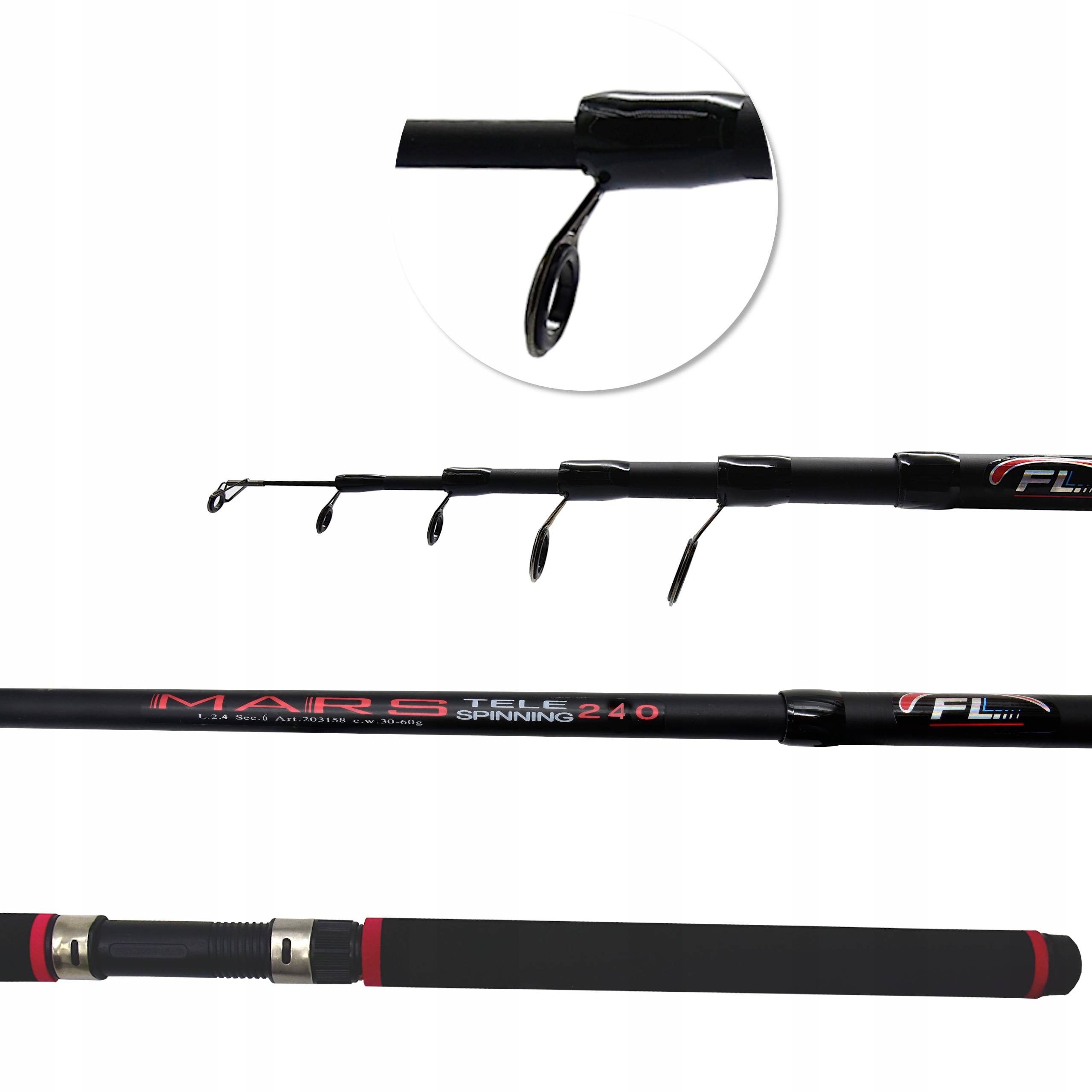 WĘDKA 2,4 m MARS TELE SPINNING 240 / 30-60 g Marka FL