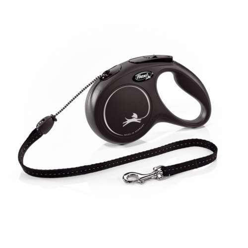 Levně Vodítko Flexi Classic vel. M 8 m, do 20 kg, černé lanko