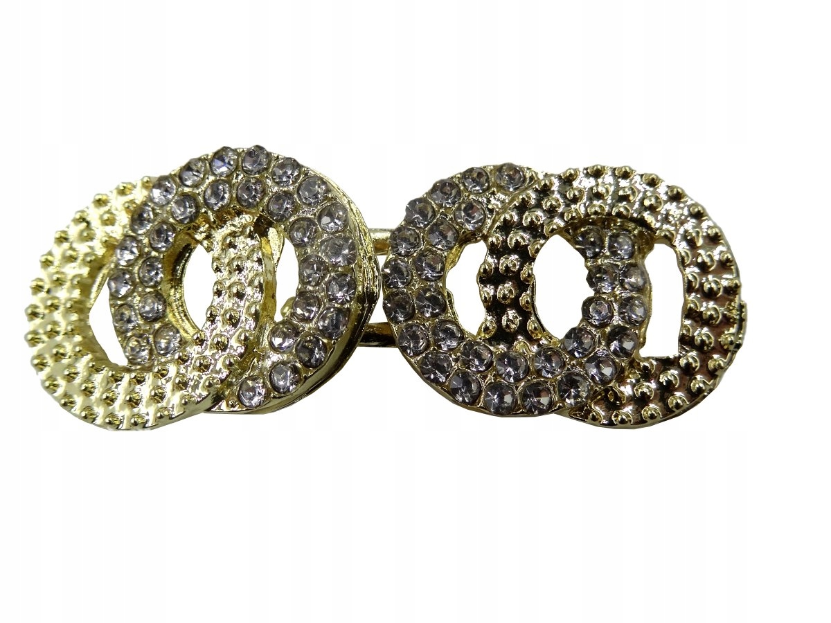 Zapięcie metalowe haftki 38-13mm Złote z Cyrkoniami -11- 18809