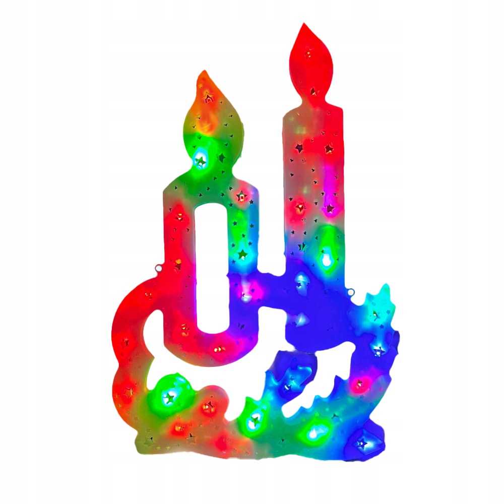 ŚWIECZKI ŚWIECZNIK ŚWIECA LED OZOBA ŚWIĄTECZNA NA OKNO MULTIKOLOR WITRAŻ Marka bez marki