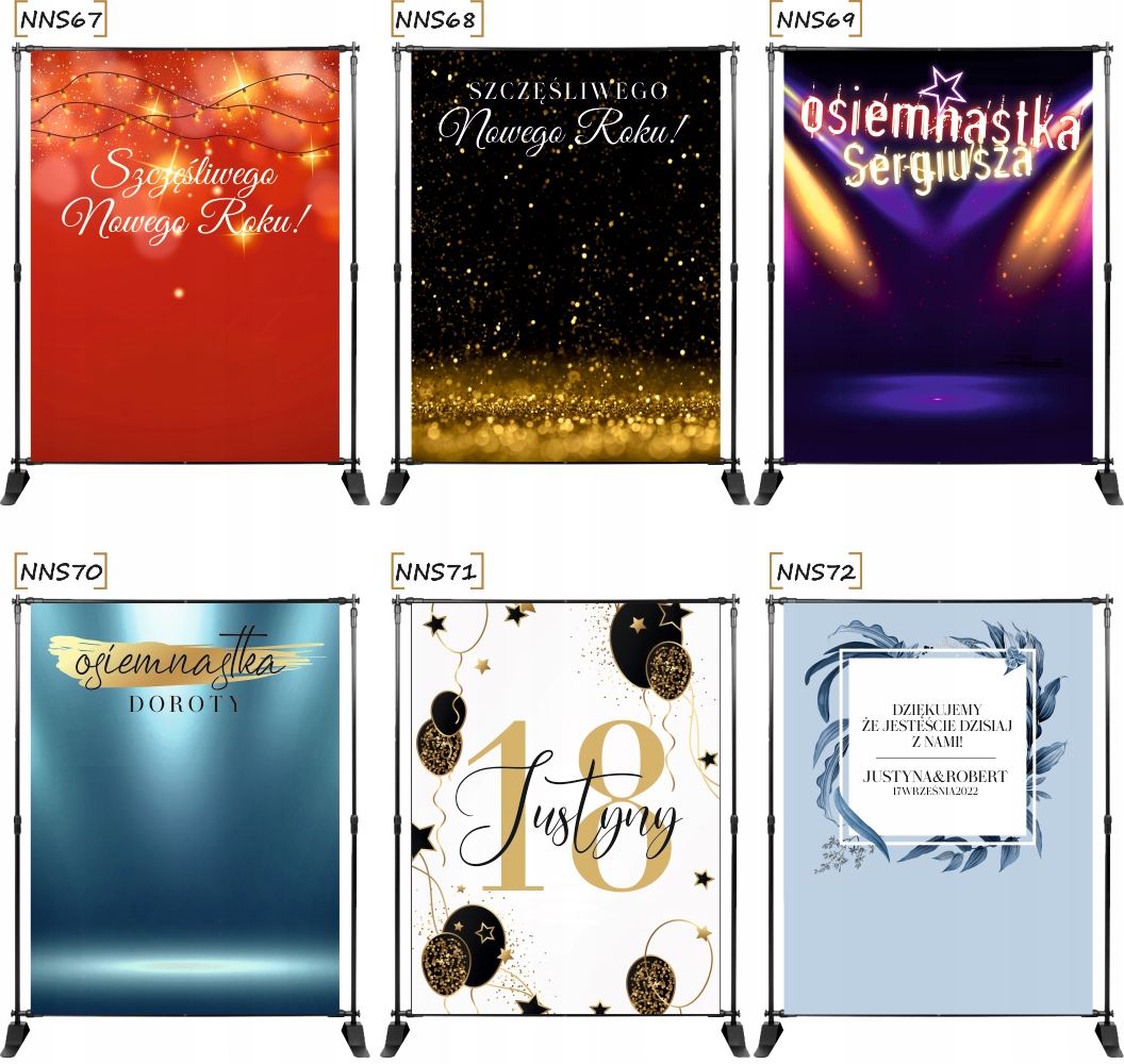 TŁO ścianka FOTO ślubna Z IMIONANI data Kolor inny