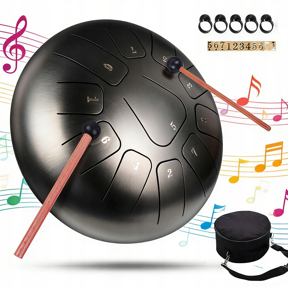 Ocelový Jazykový Buben 10 Palců, 11 Zvuků, Dárek Pro Meditaci A Jógu