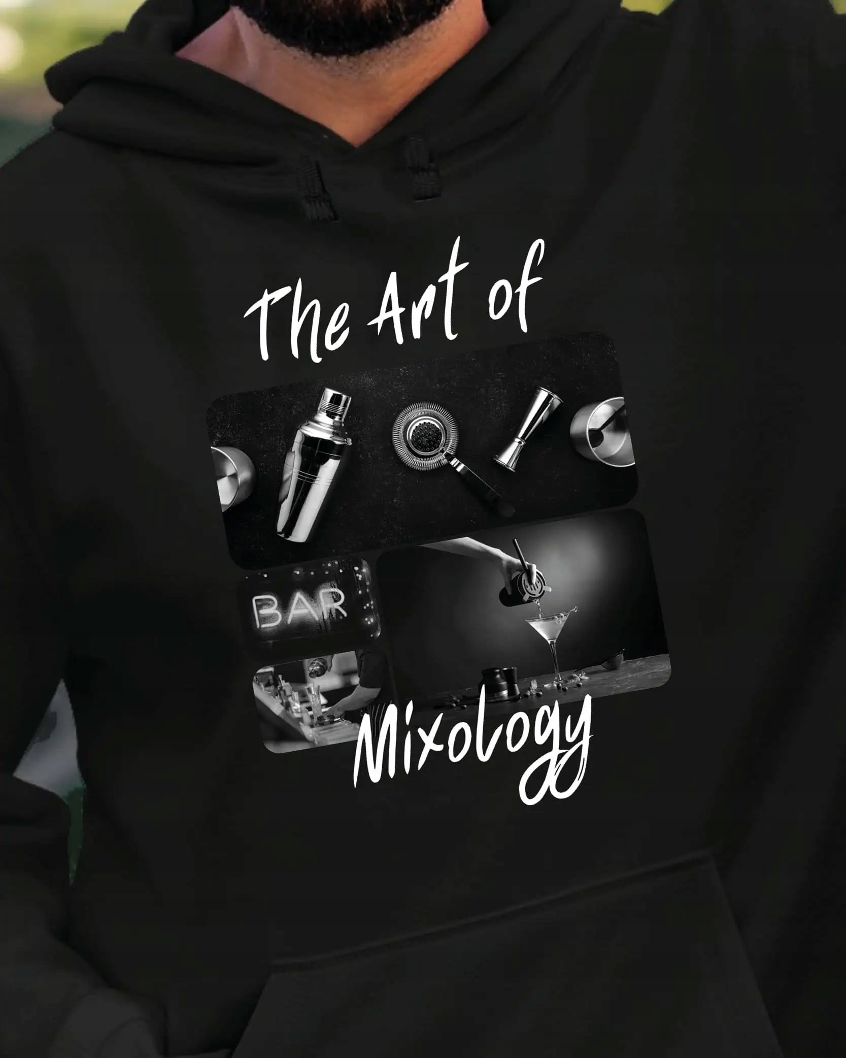 Mikina s kapucí Dárek pro barmana Umělecký cyklista Černá XL