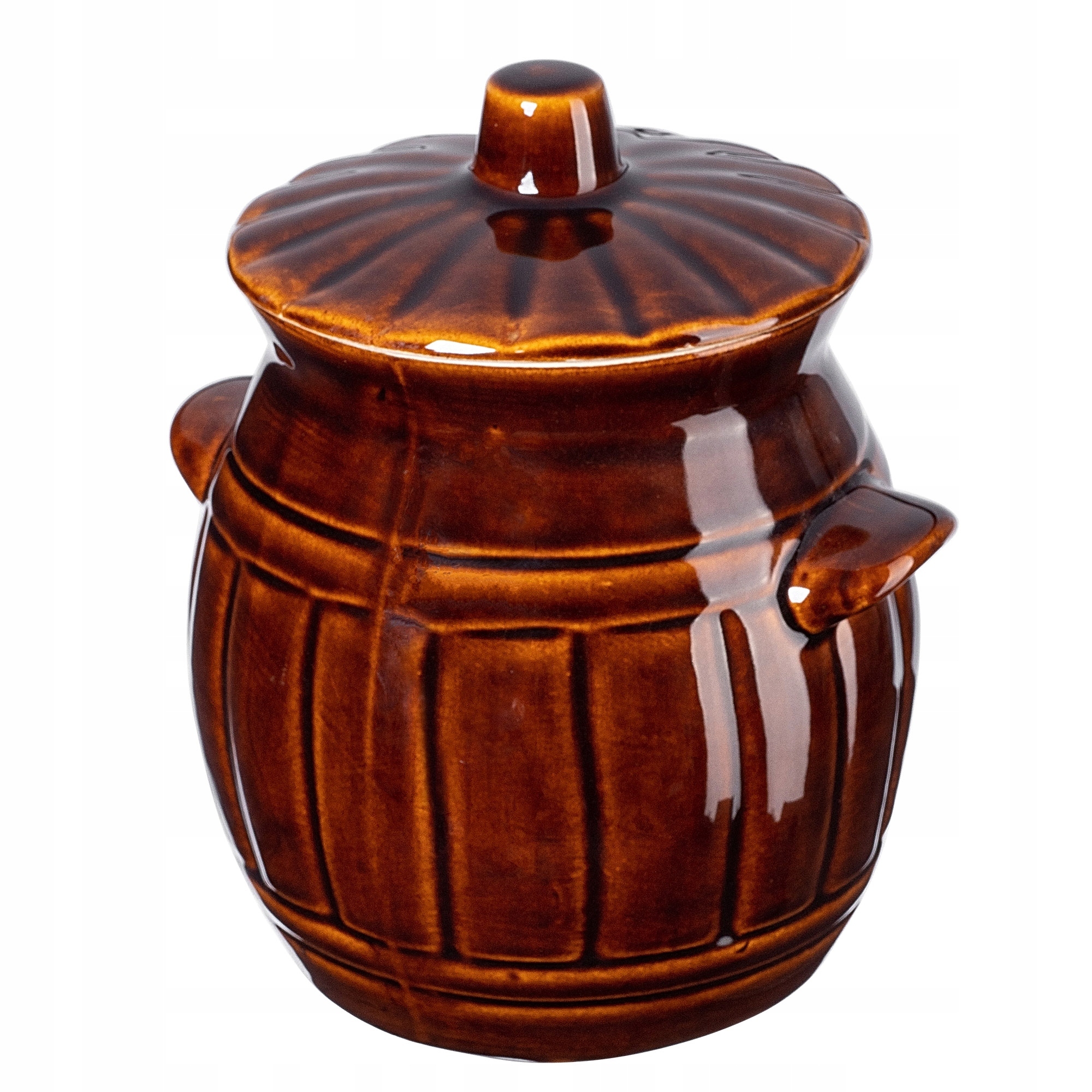 Sud K Nakládání Zelí Okurek Kamenina 1,2L Hrnec Poklice Tradiční