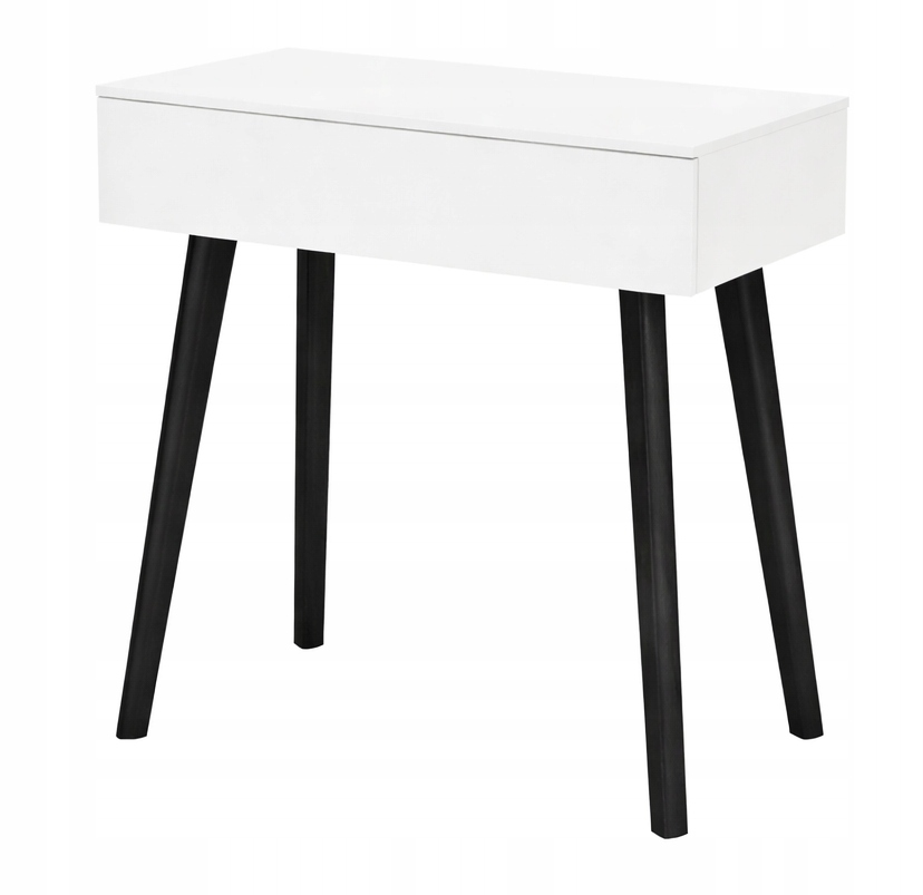 Toaletná Konzola Lena 75 Biela, Drevené Nohy Matné 75 CM