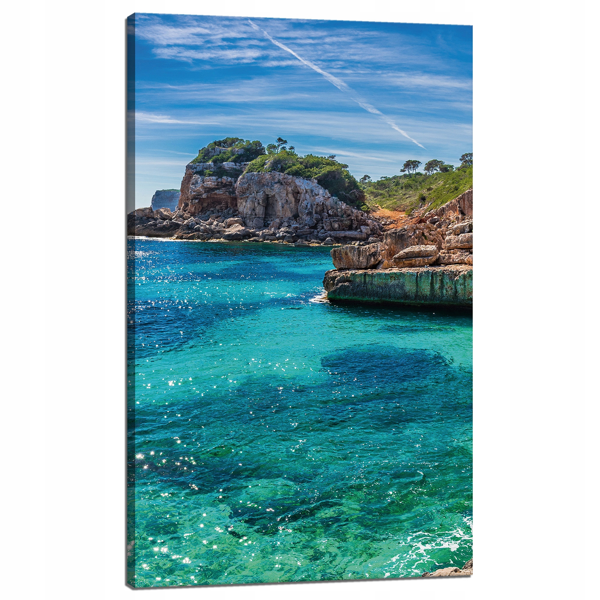 Obraz na plátně Krajina Skály Voda Stromy Slunce 60x100 cm