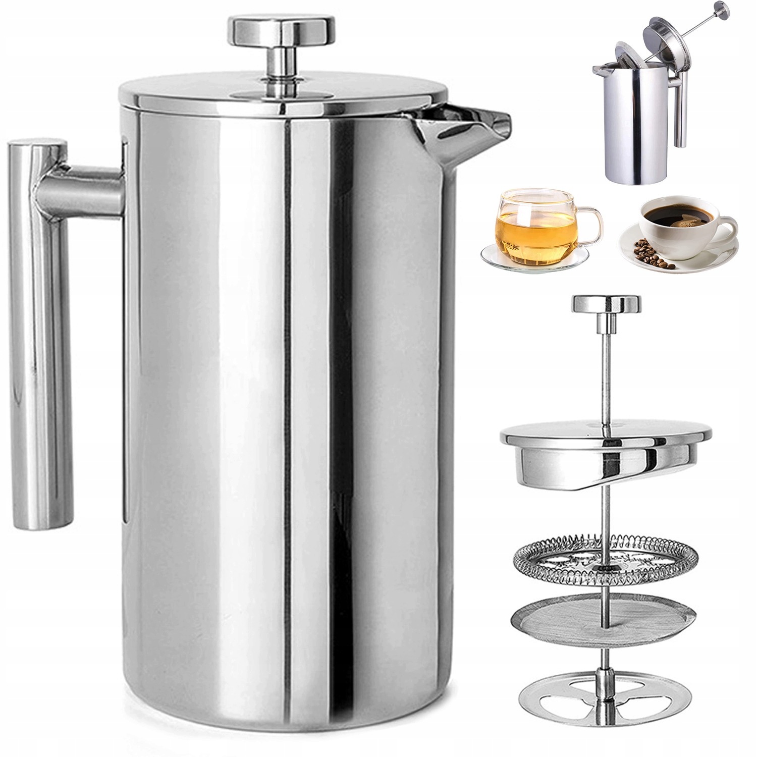 Kávovar Na Čaj 800 ML French Press Pístový Spařovač Kávy
