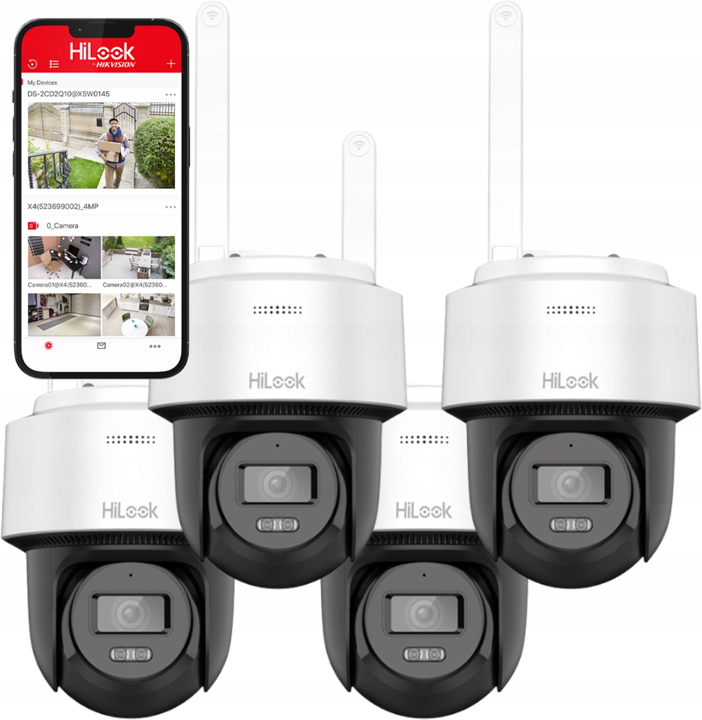 Sada Kamier 4x WIFICAM-PT4 WiFi 4MPX 2K+ Smart Hybrid Light Easylink