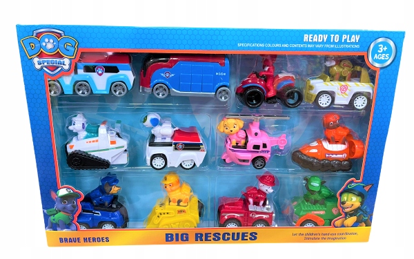 

Psi Patrol Zestaw 12 Figurek Autka Z Napędem