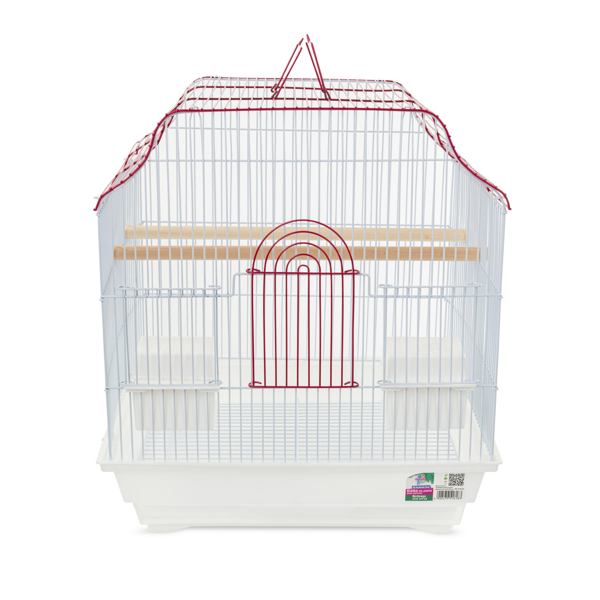 Levně Klec pro ptáky 40.6x36x45.5 cm bílo červená