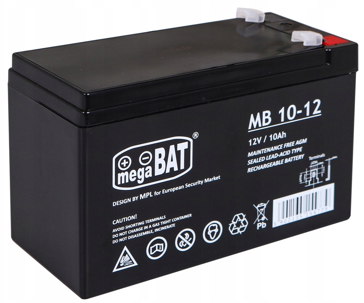 Akumulator Agm Vrla 12V 10AH bezobsługowy Samochody Quady Motocykle