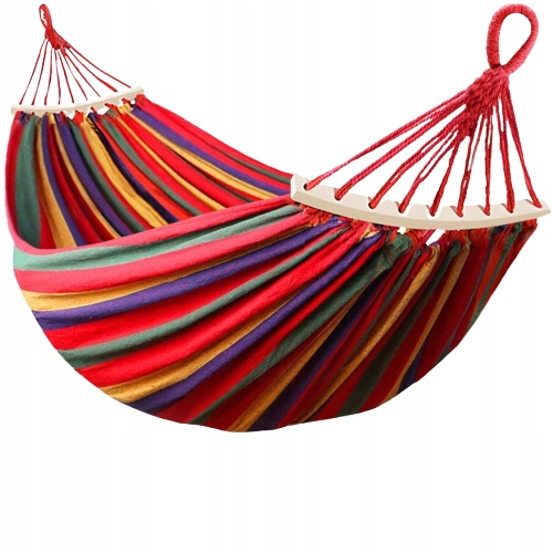 

Hamak z drążkiem XL wielokolorowy 200 kg 260 x 160