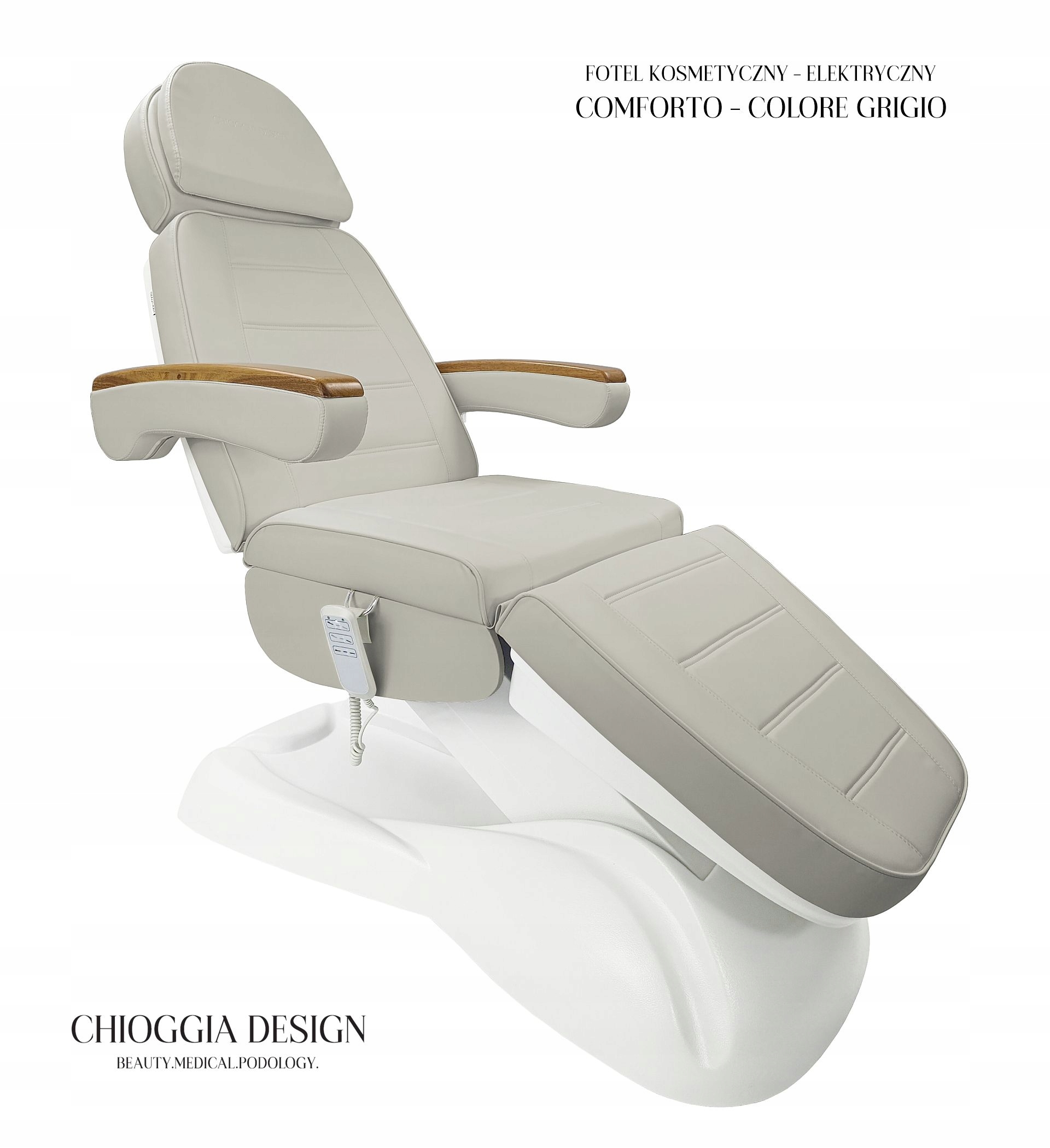 Chioggia Design Elektrické kosmetické křeslo Comforto Grigio 3 motory