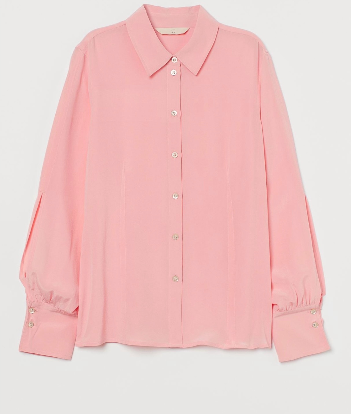 H&M Jedwabna brzoskwiniowa koszula z kołnierzykiem 100 % jedwab roz 36