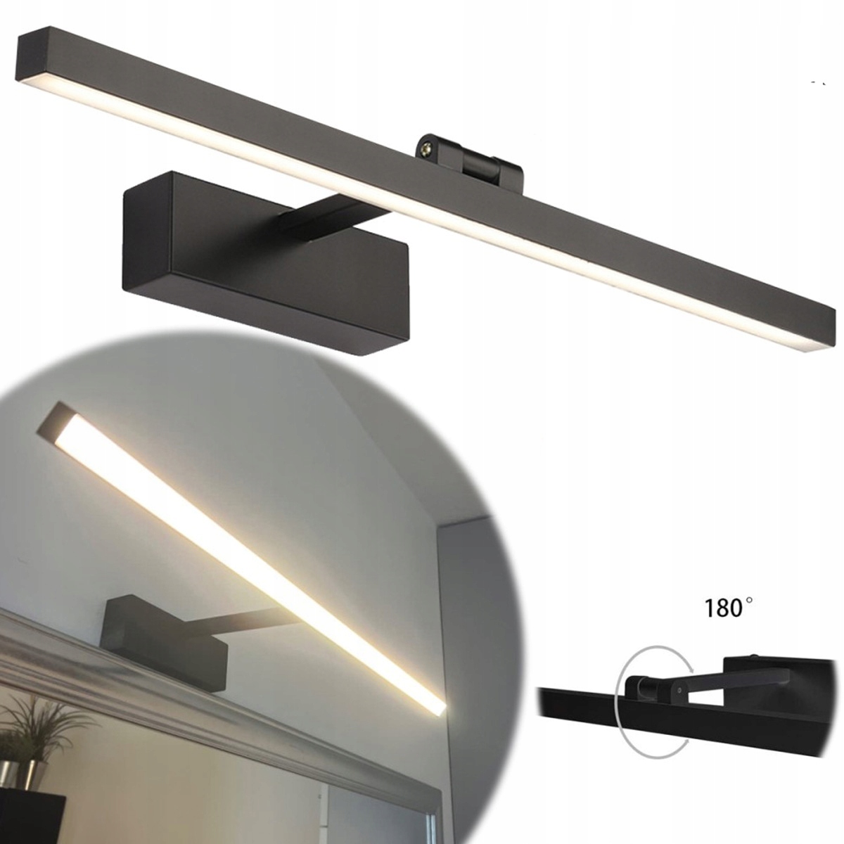 Kinkiet Łazienkowy Led Lampa Nad Lustro Obraz Szafkę 60cm 18W Regulowany