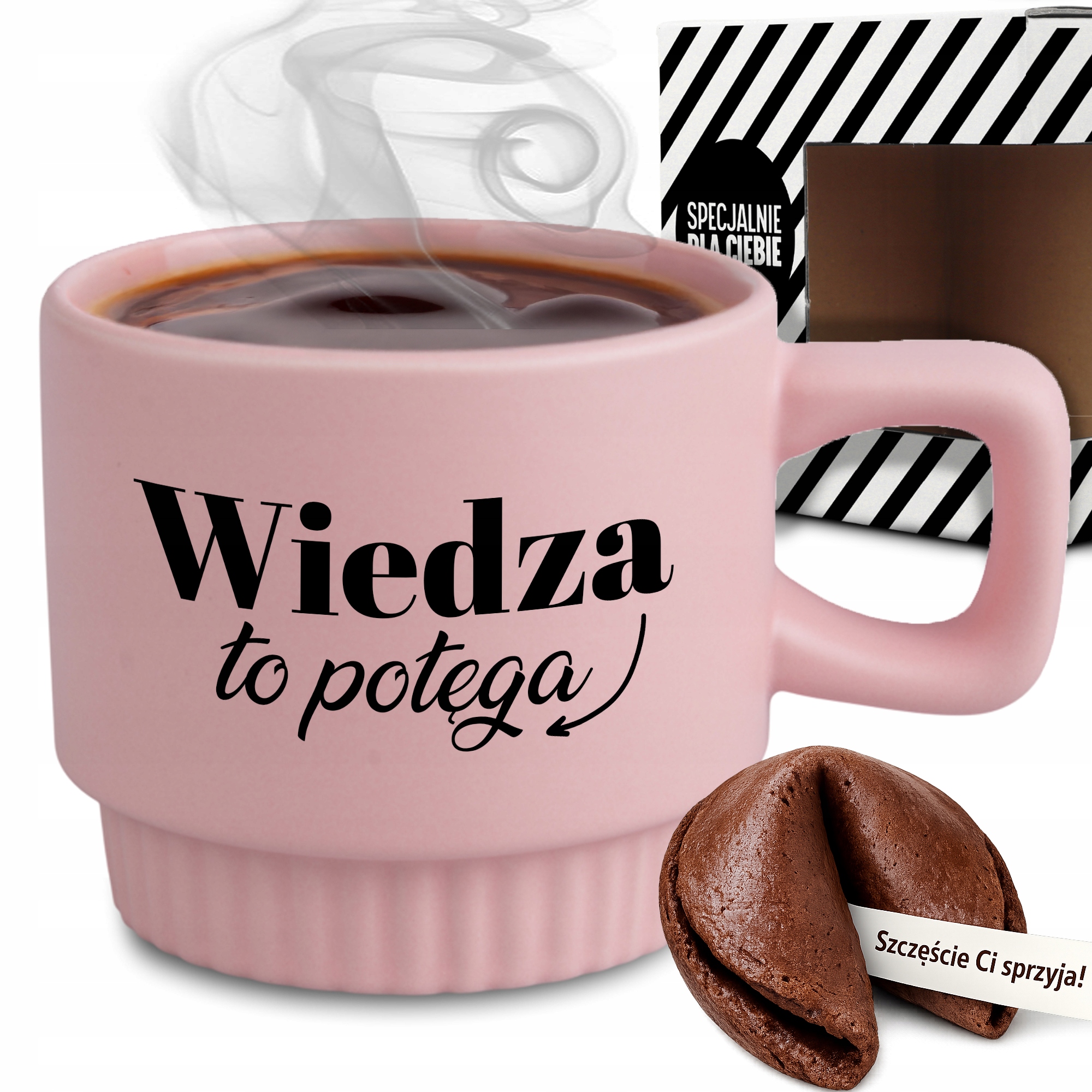 Rýhovaný Hrnek Dárek Pro Učitele Růžový Znalost Je Moc Věštba