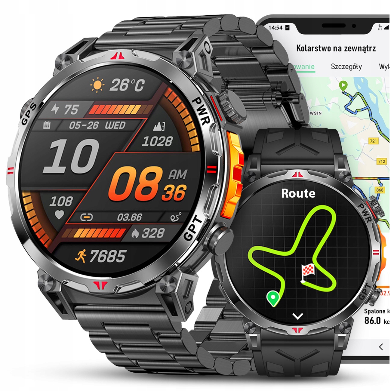 Smartwatch męski Jg Smart Smartwatch JGR-93 Gps Watch czarny