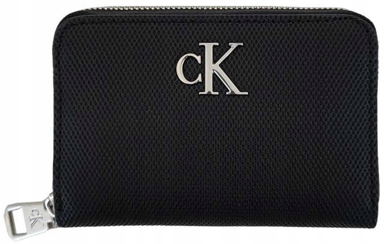 Calvin Klein Jeans portfel damski poziomy czarny mały portmonetka