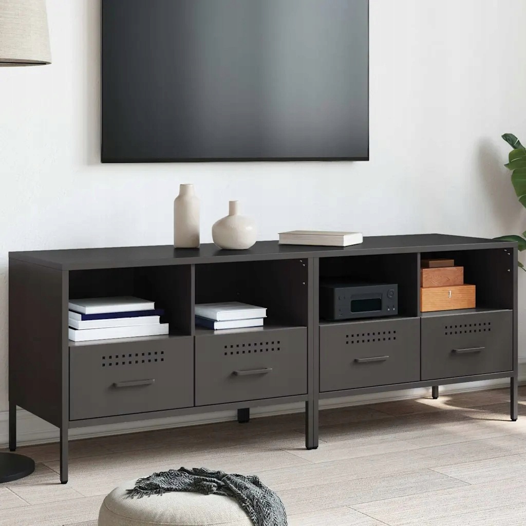 Tv skříňky 2 ks černé 68 x 39 x 50,5 cm ocel Černý 843043
