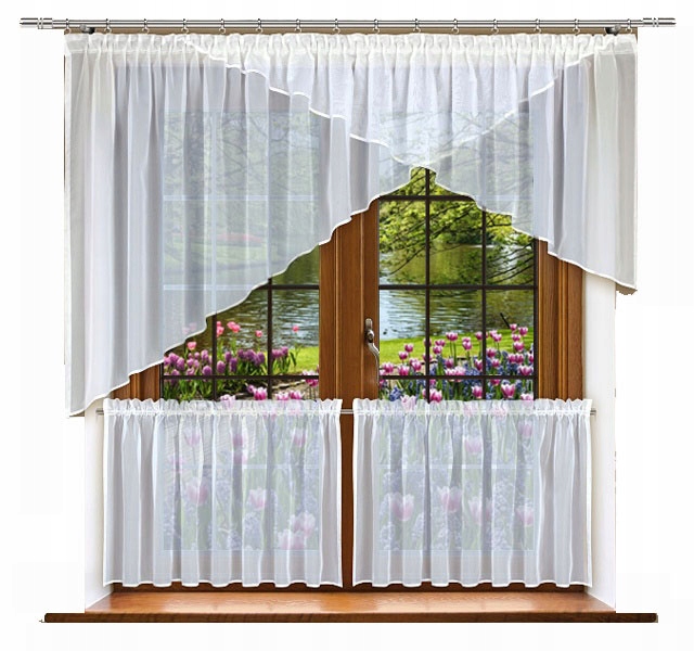 Mg Kpl Lambrekýn Skos Vitrážová Záclona Voál s lemováním