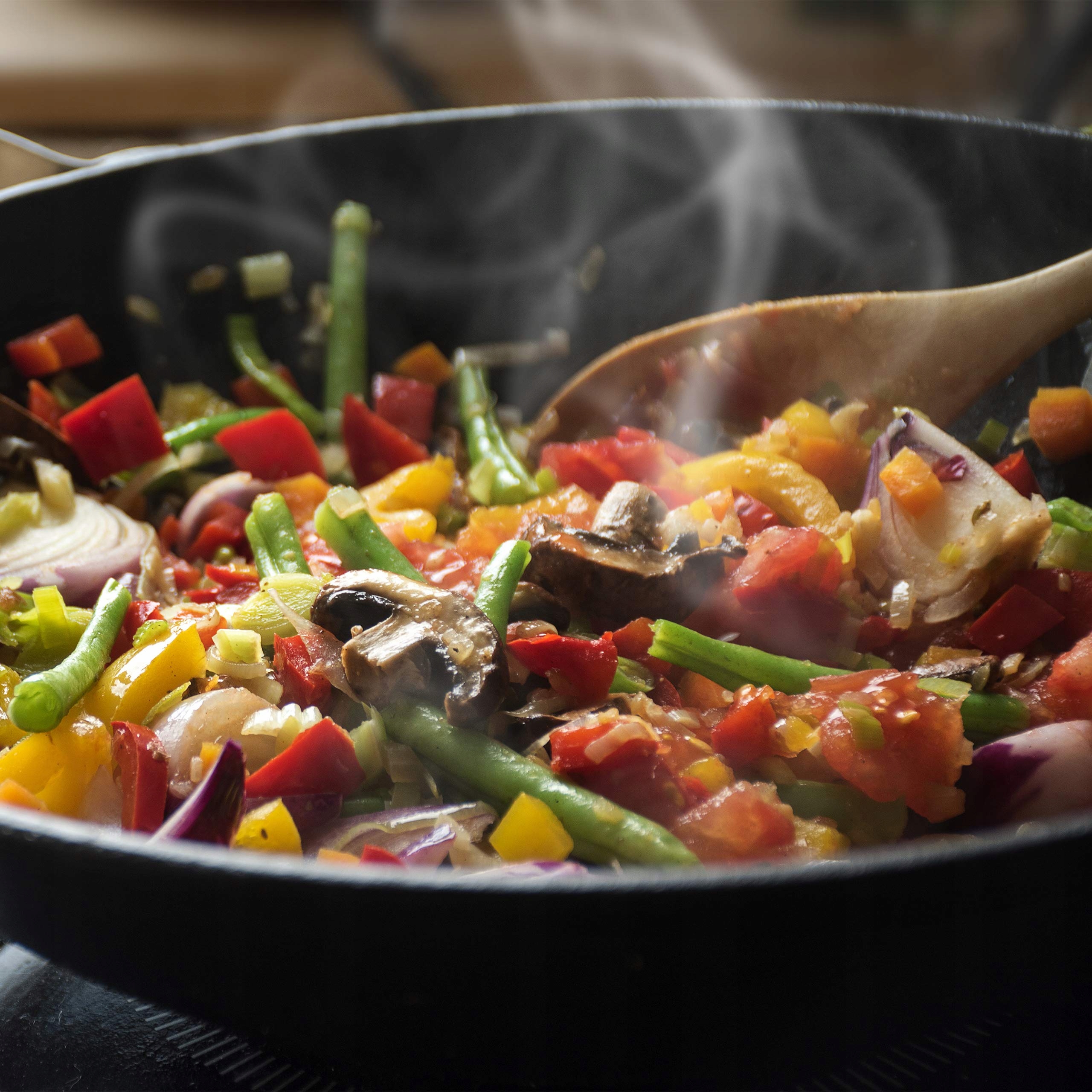 Relaxdays Patelnia wok ze szklaną pokrywką 30 Średnica 30 cm