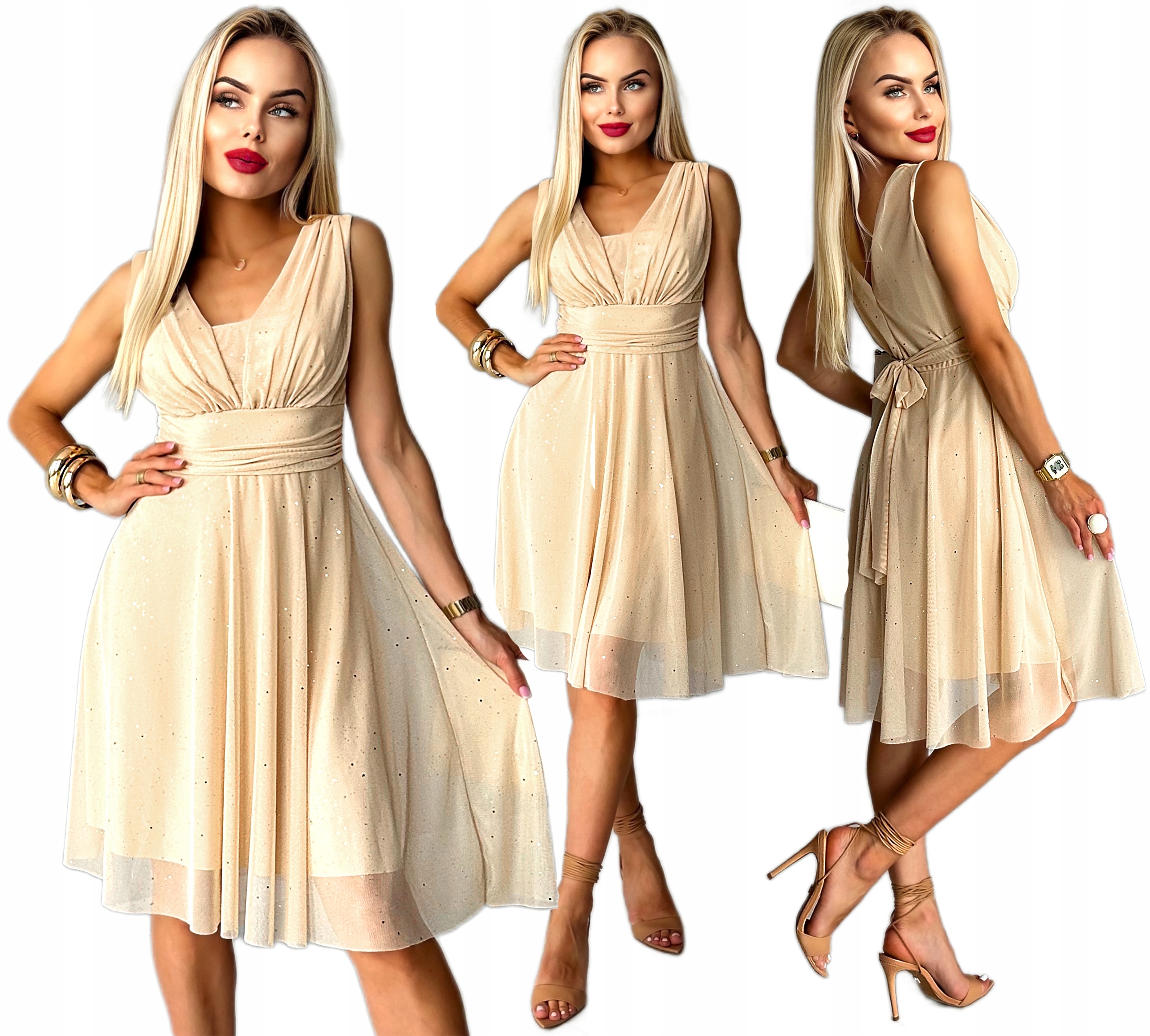 Elegantní rozšířené dámské Šaty , formální šifon, brokát L XL Aisha