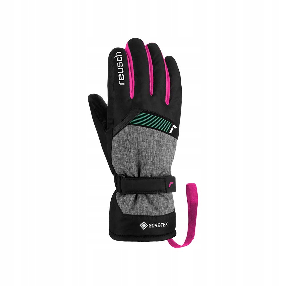 Reusch Flash rękawice narciarskie dziecięce z Gore-tex czarne/różowe