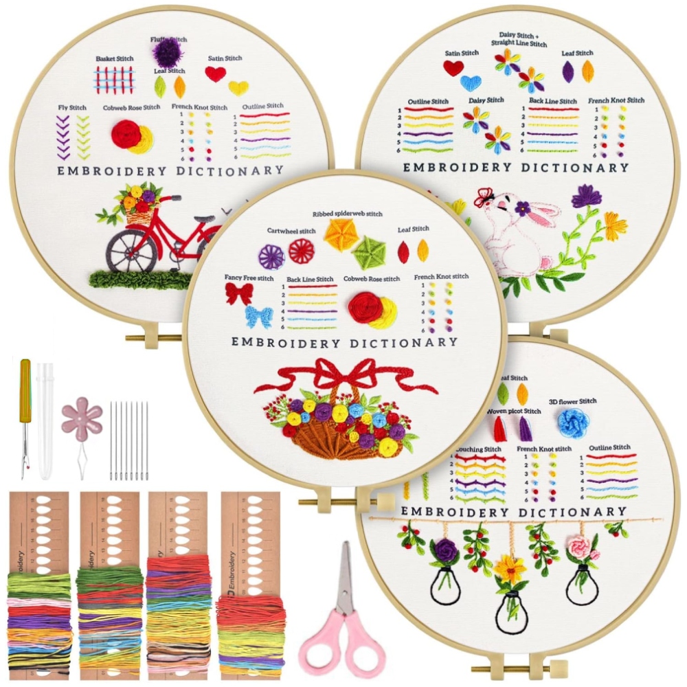 4ks Diy vyšívací sada, wieloryb,Robótki ręczne, nauczanie prostech wzorów