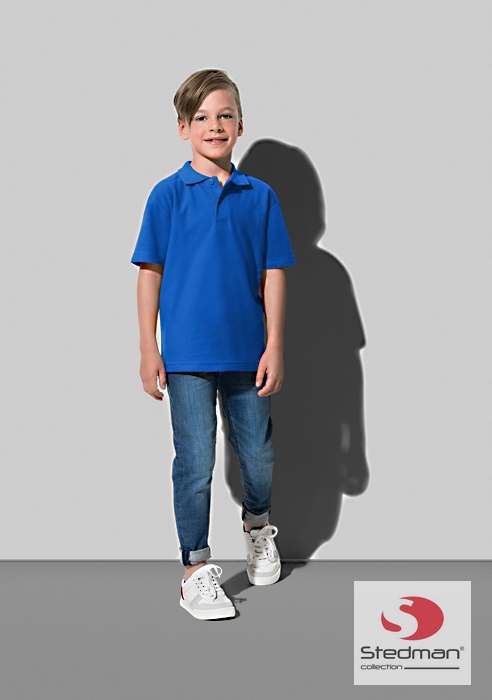 Dziecięca Koszulka POLO BAWEŁNA Wysoka Jakość STEDMAN 3200 CZARNA 116 Marka Stedman