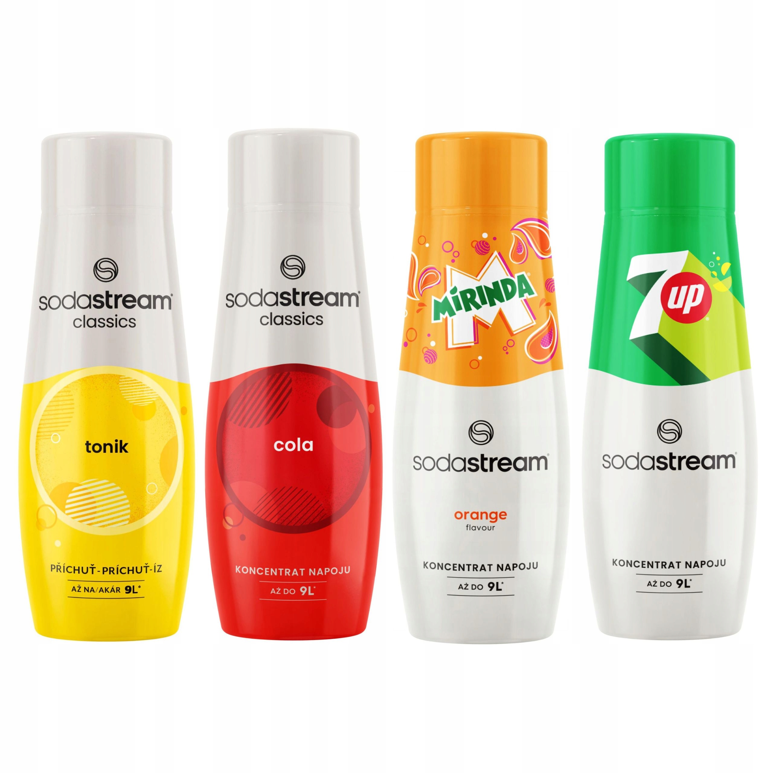 Sodastream Cola Mirinda 7Up Soda sirupy pro výrobník sody 4 ks