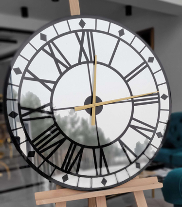 Elegancki Glamour Zegar Szklany Ścienny Na Prezent Lustro 80 cm Typ ścienny