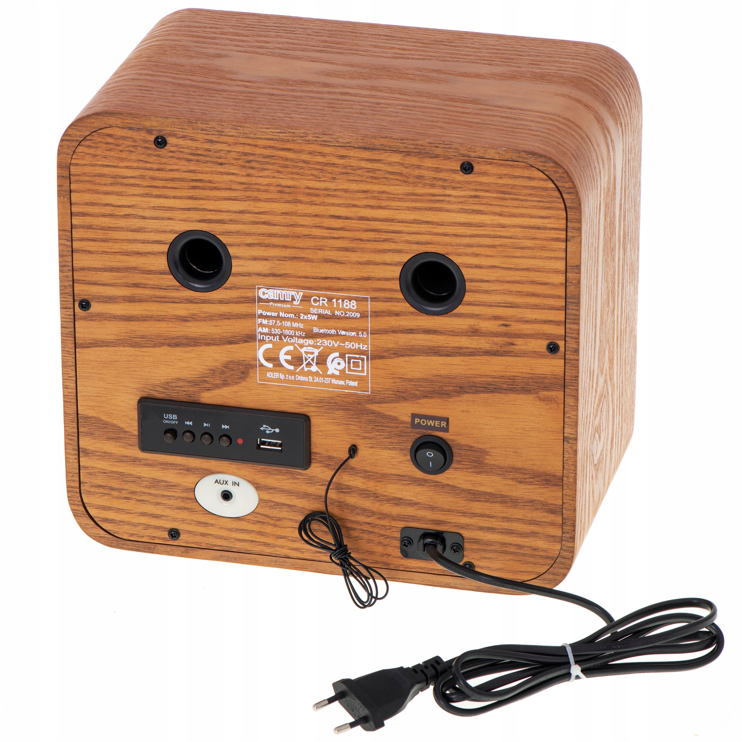 Retro Radio CR 1188 FM/AM Bluetooth USB Podświetlana Skala