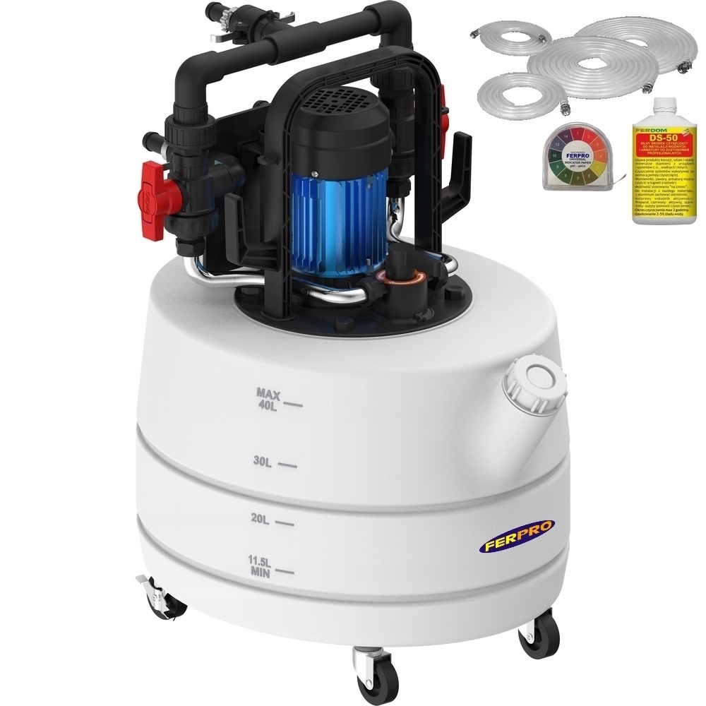 FERDOM PC407 Pompa-agregat czyszczący do instalacji C,O z rewersem i wężami