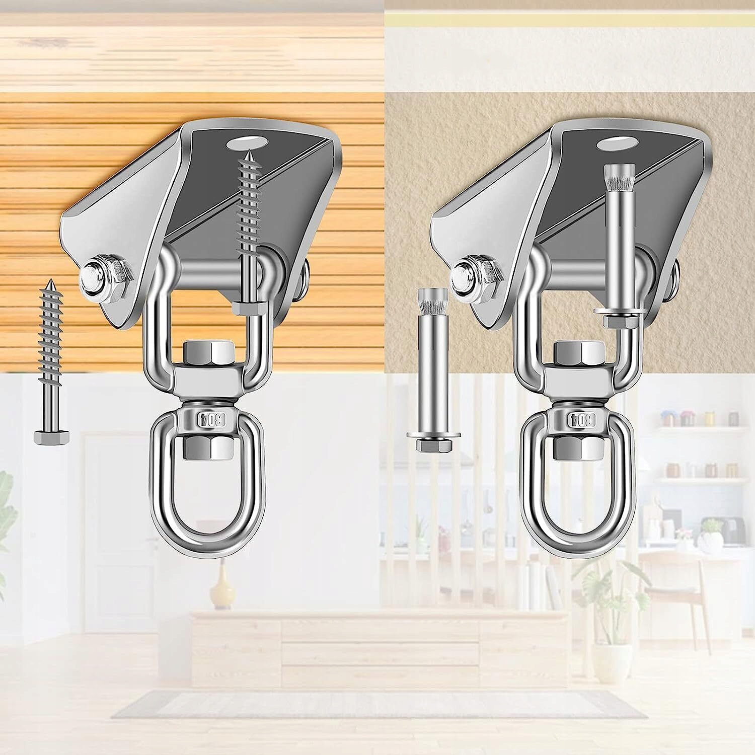 WYTRZYMAŁE WIESZAKI HUŚTAWKOWE, CICHY HAK OBROTOWY Szerokość materiału 7 cm